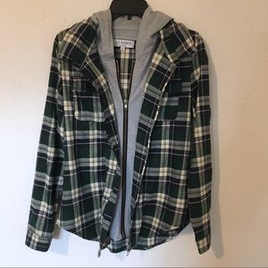 🚛 MOVING SALE 🚛 Hooded plaid shirt